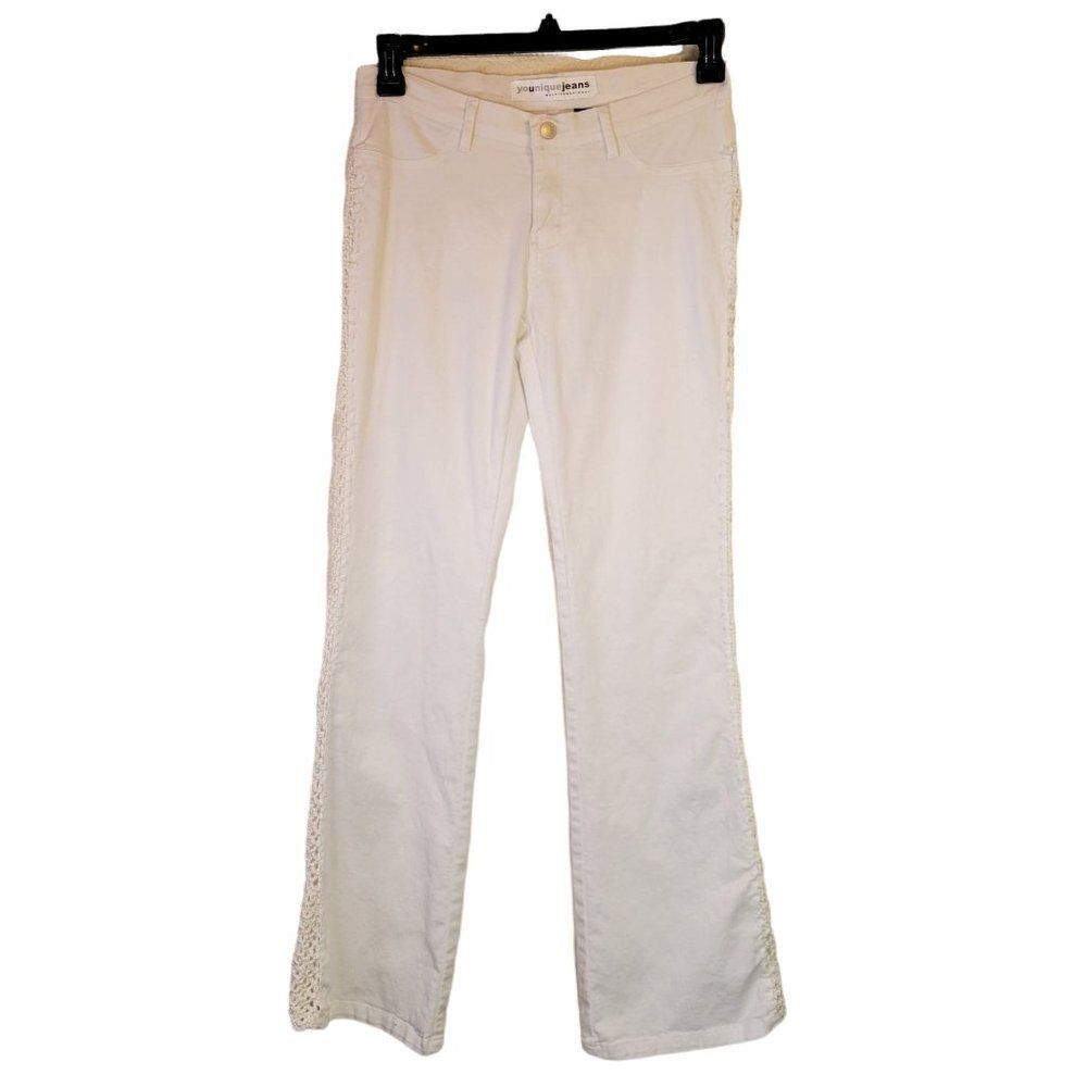 Vintage Younique Jeans Women's White Flare Pants (Size S)